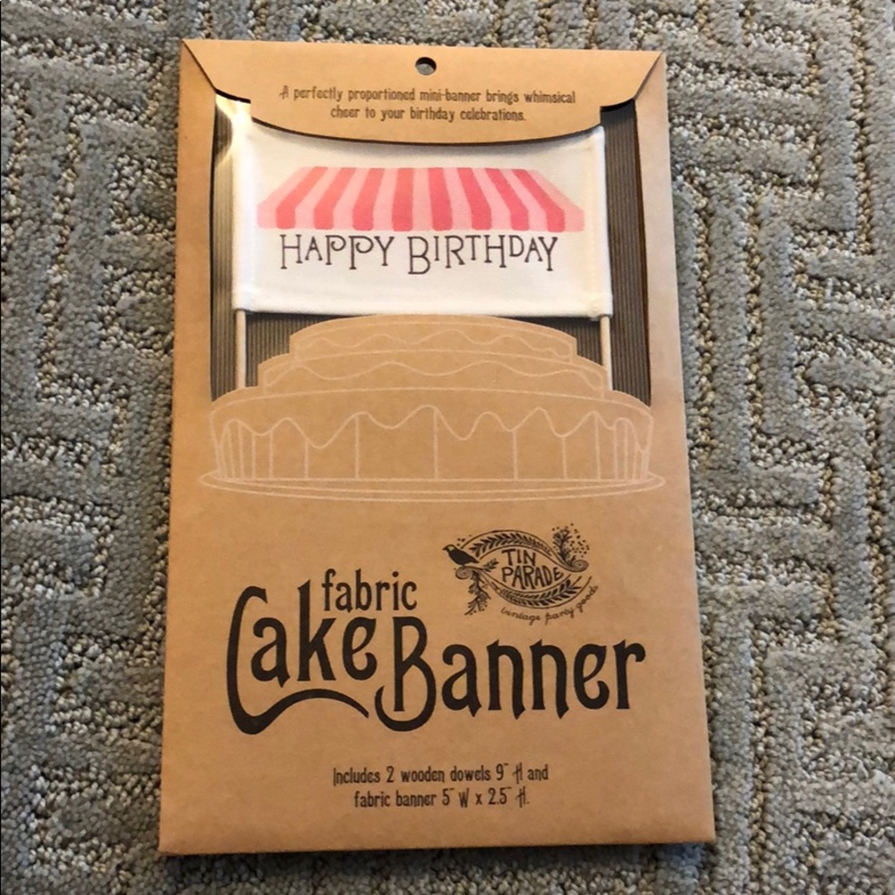 Happy birthday fabric cake banner